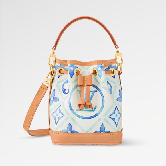 Louis Vuitton Nano Noe By The Pool Watercolor Bucket Bag Lagoon Blue Limited - Picture 1 of 11